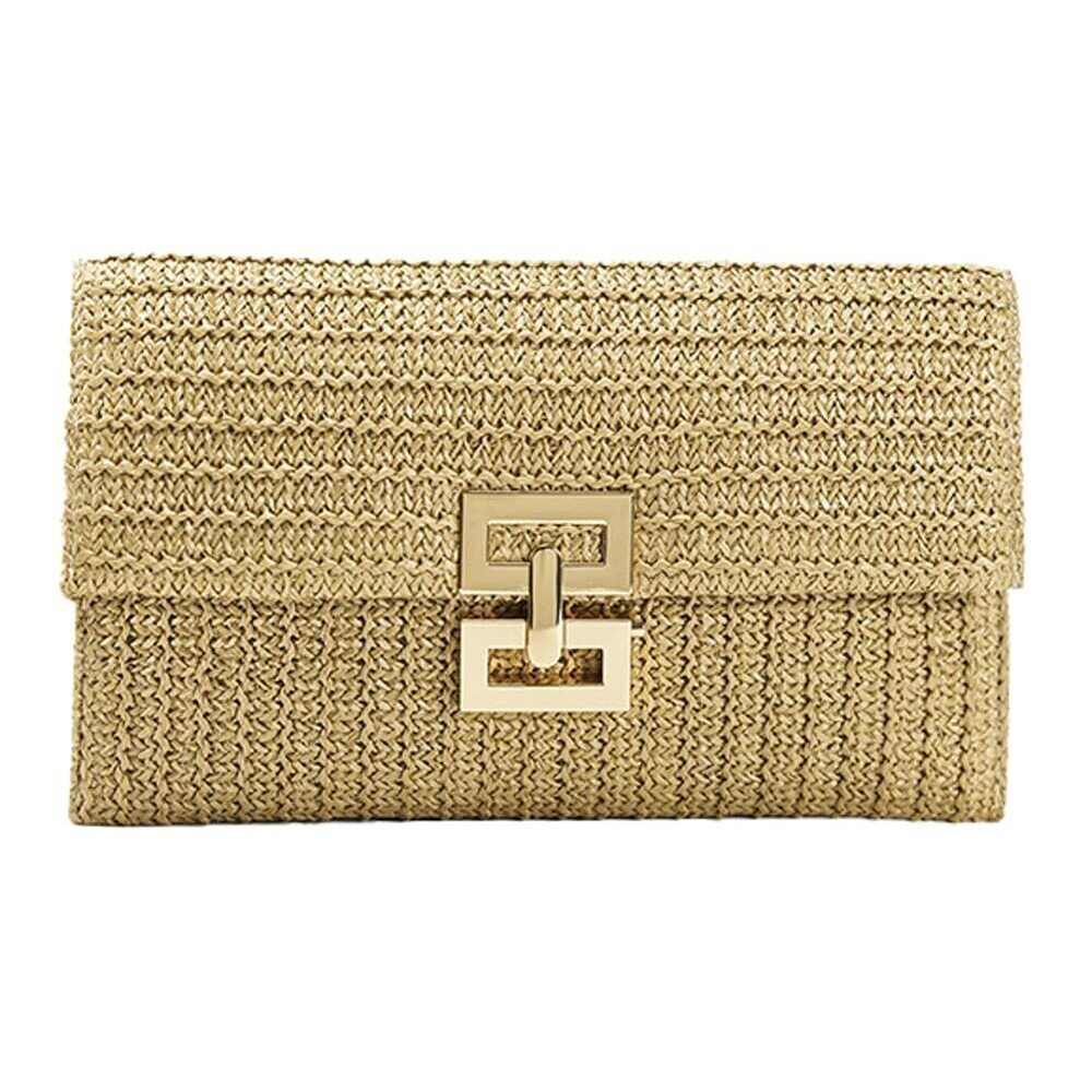 6882 Summer Straw Clutch Purses Boho Woven Beach Bag Envelope Wallet Flap